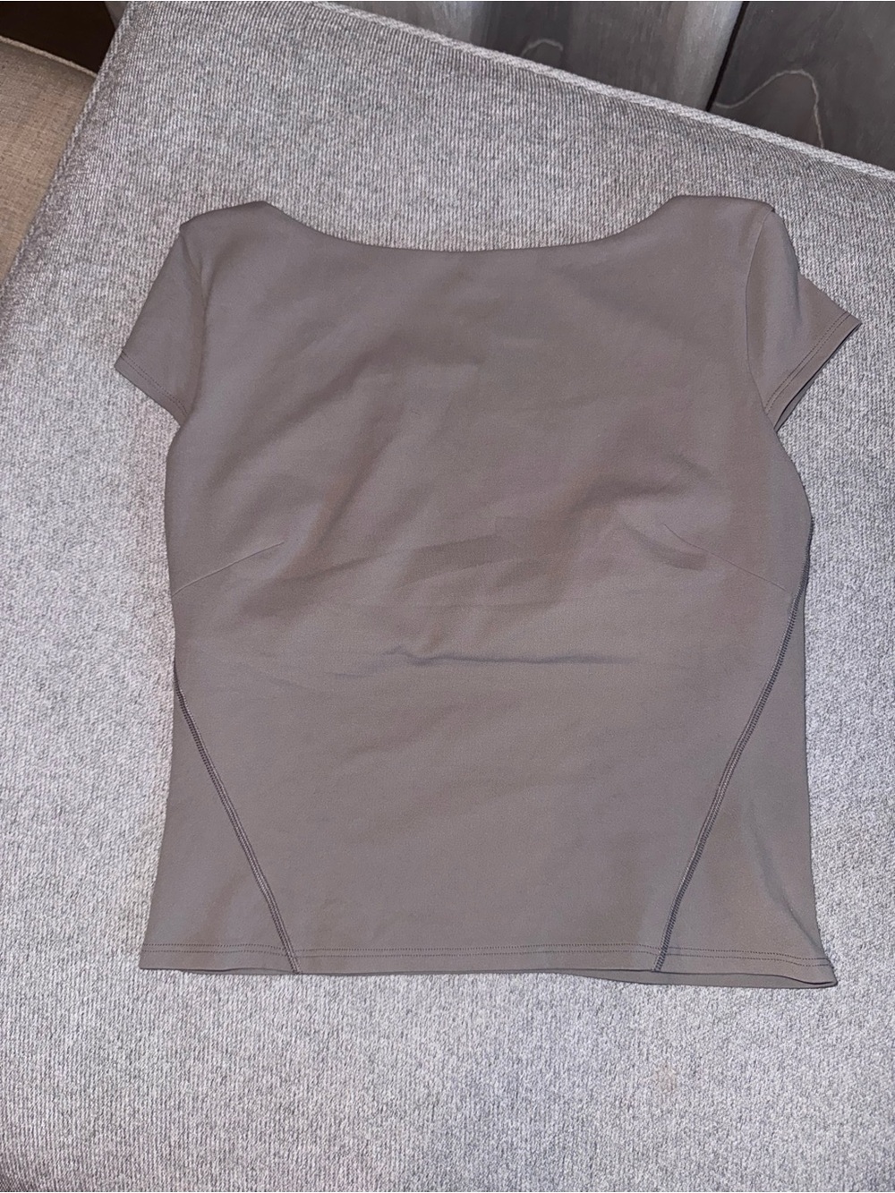 Lululemon-Scoop-Back Align Short Sleeve Top in Warm Ash Gray-8 - Picture 3 of 4